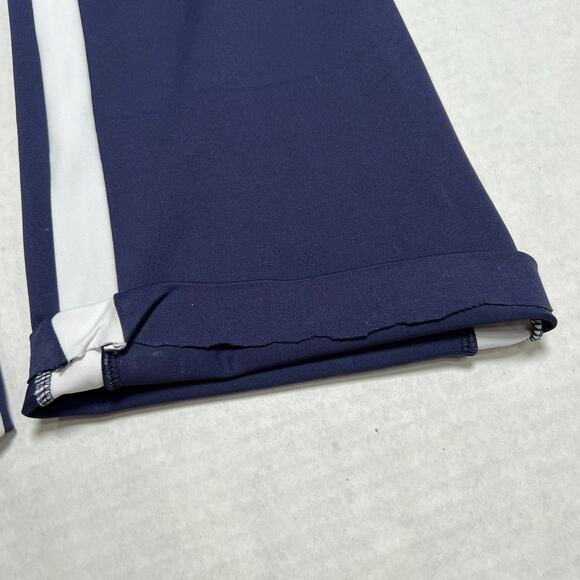 CARBON38 Flare Track Pant Size S Navy White Side Stripe Elastic Waistband HEMMED - Picture 7 of 11